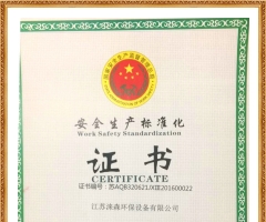 Safety production standardization certificate